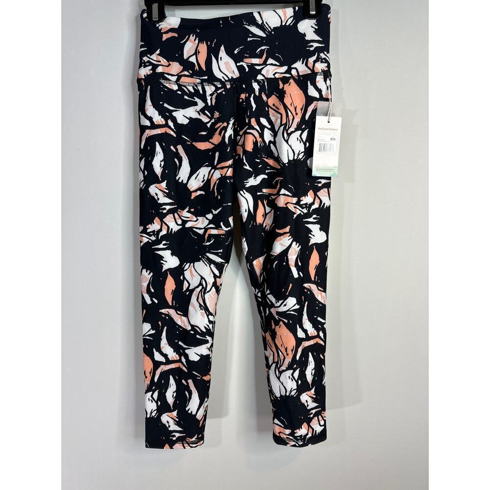 Balance Collection Dry Wik‎ Peach Nectar Stained Abstract Leggings Women's M NWT